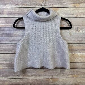 REVOLVE SABLYN Beige Mohair Pink Knit Sleeveless Turtleneck Size Medium